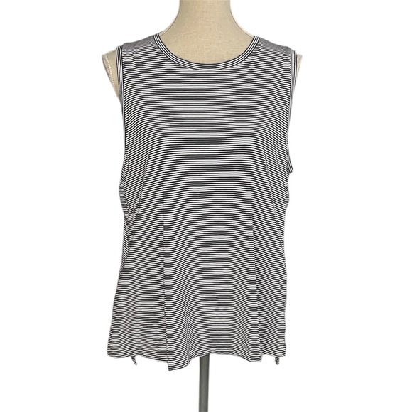 Eileen Fisher Tops - Eileen Fisher Tank Top Women L Black White Striped Organic Cotton Sleeveless